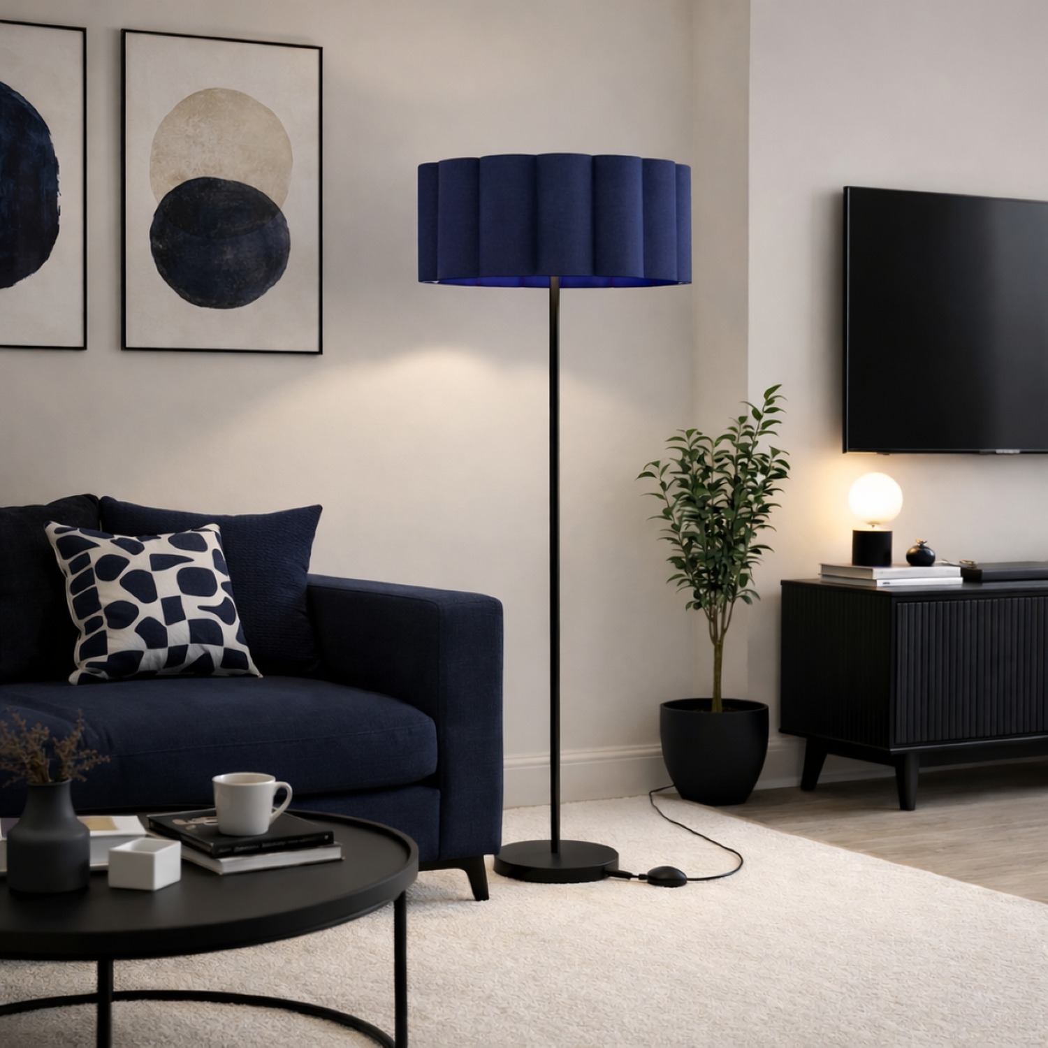 Image of Lena Matt Black Straight Floor Lamp&hellip;