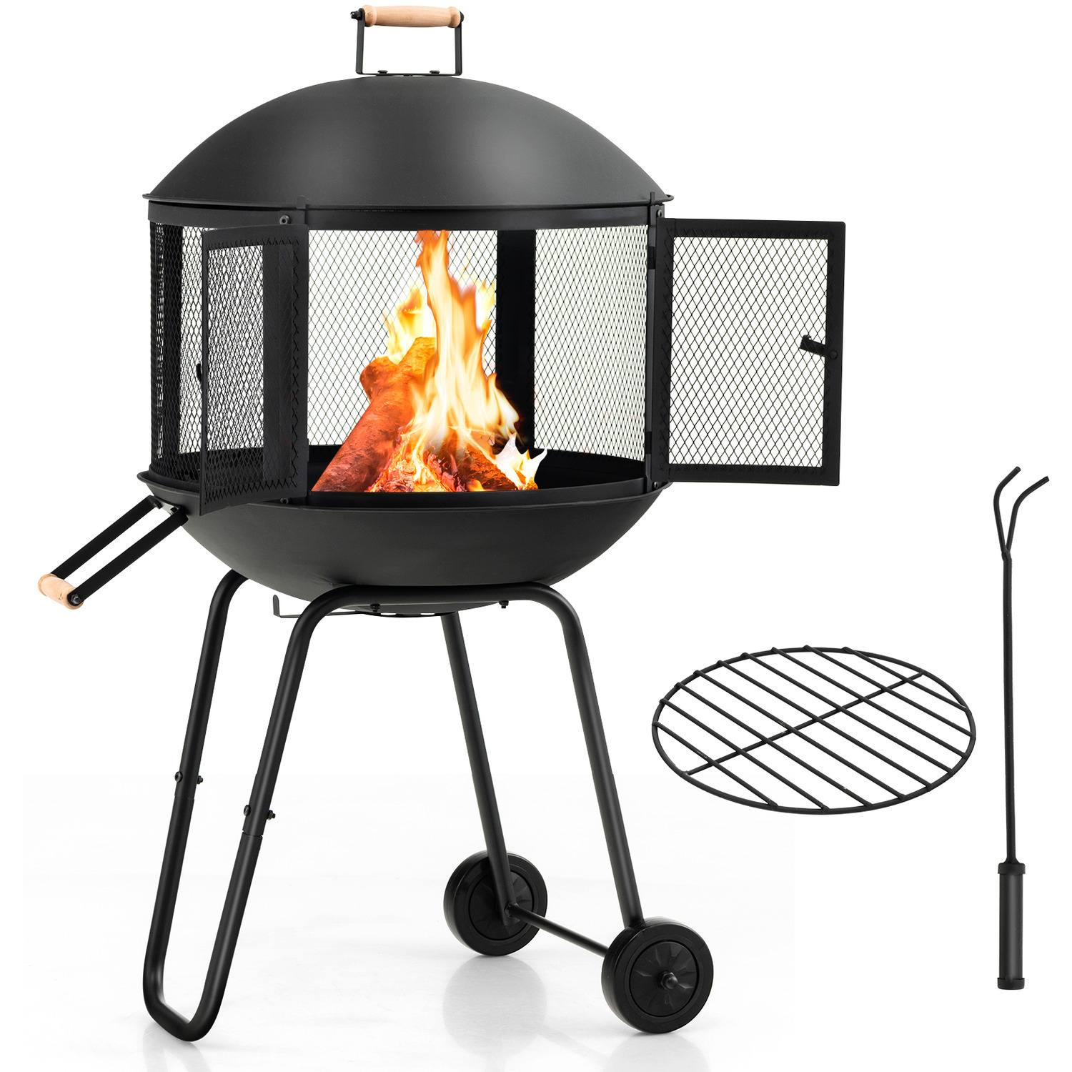 Image of Costway Patio Fire Pit - Black