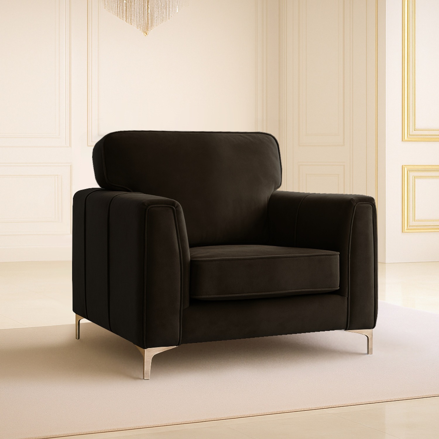 Regency Plush Velvet Sofa Chair - Bourneville