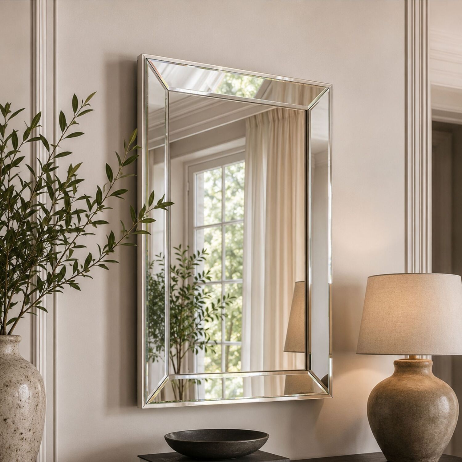 Bevelled Tray Rectangle Mirror 102x74 - Champaign