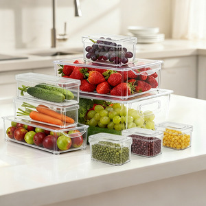 Lifeideas Set of 9 Stackable Fridge Organisers with Draining Board