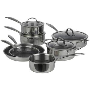 7 Piece Stainless Steel Non Stick Induction Cookware Set - Silver