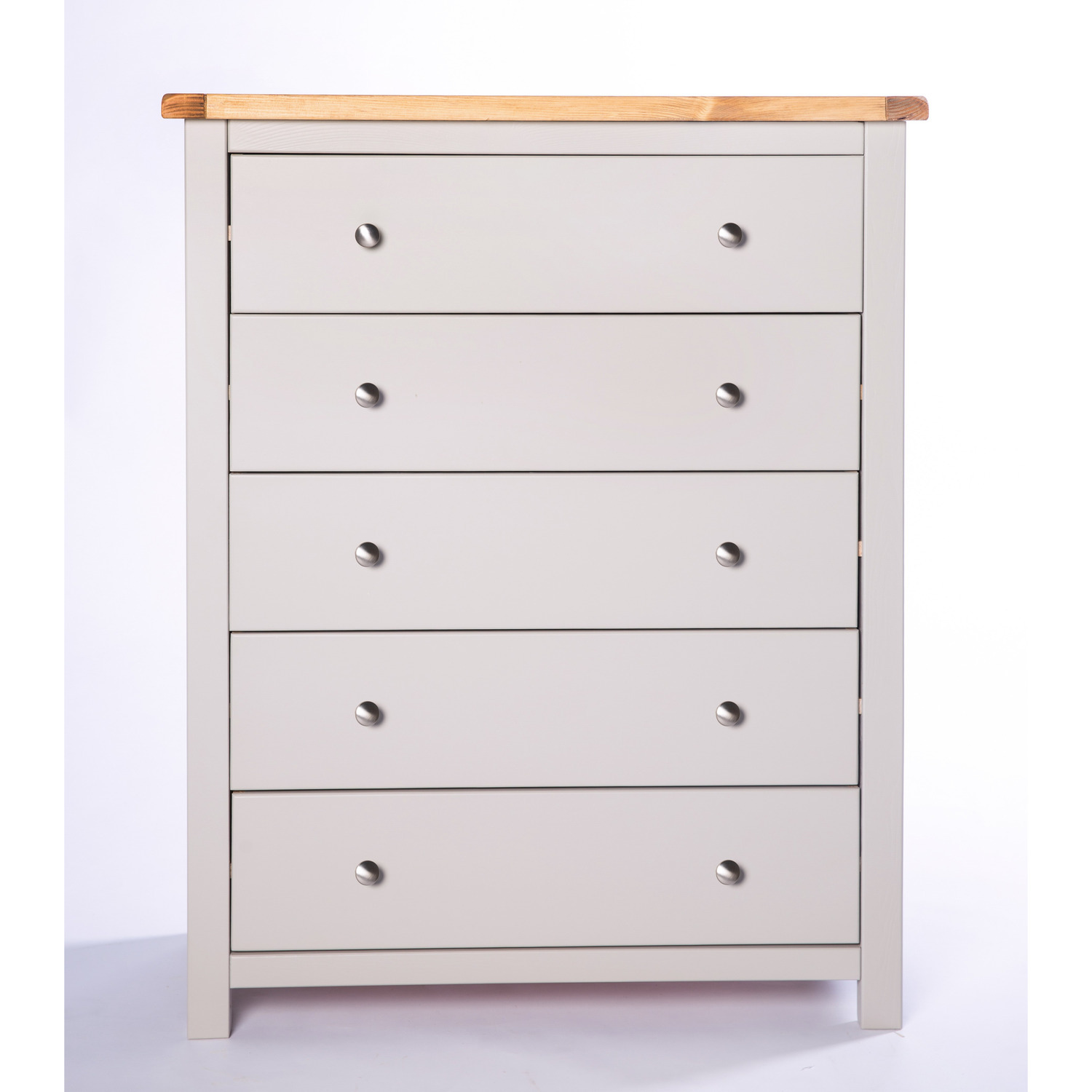 Argenta 5 Drawer Chest - Grey / Chrome