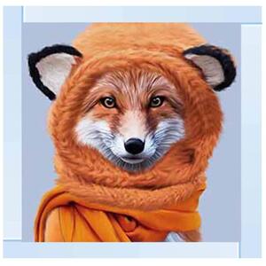 Fox with Winter Glitter Liquid Wall Art