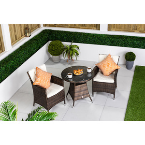 Giardino Savannah Rattan Garden Bistro Set Patio Table and Chairs Furniture