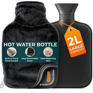 2L Hot Water Bottle with Fur Cover