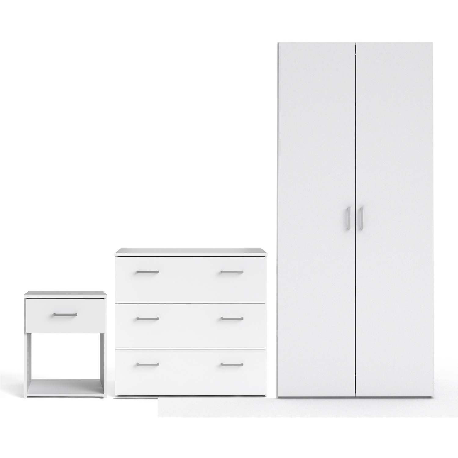 Furniture To Go Unisex White Space Piece Bundle, Bedside, Chest & 2 Door Wardrobe In Size 3 - Image 6