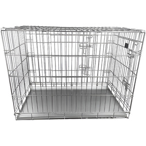 HugglePets Dog Cage with Metal Tray - Silver - X-Small
