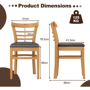 Set of 2 Upholstered Kitchen Chair