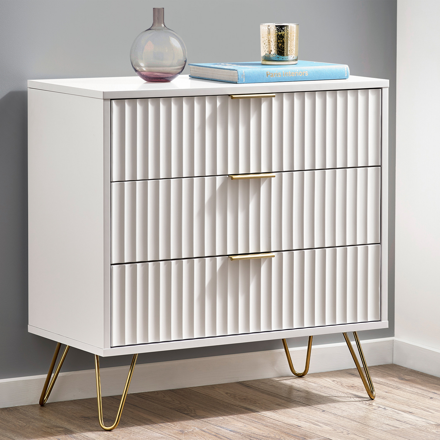 B&Q - Murano 3 Drawer ChestMatt White - Image 7