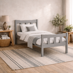 Tralee 3ft Single Bed in Washed with Panelled Headboard and Footboard