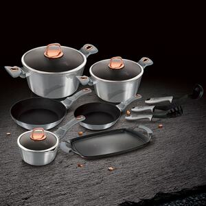 Berlinger Haus 12 Pc Moonlight Cookware Set With Grill - Silver