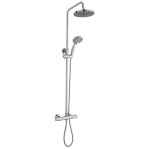 Chrome Thermostatic Bar Mixer Shower With Overhead Drencher  Sliding Handset