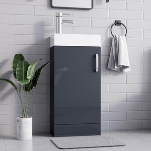 BELOFAY New York Grey 400mm Floor Standing Bathroom Vanity Unit With Basin