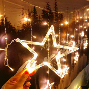 LED Star and Snowflake Decorative String Lights
