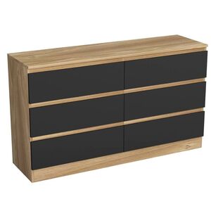 Black Carcass 6 Drawer Wooden Chest Of Drawers