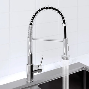 Chrome Pull Out Spray Kitchen Mixer Tap Single Lever 360 Swivel