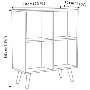 4-Cube Storage Unit with 2 Line Doors and Legs - Black