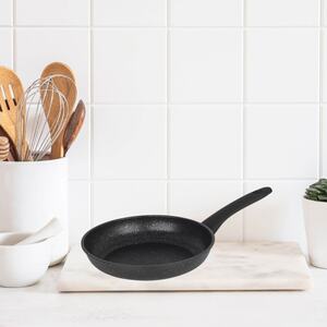 24cm Stainless Steel Induction Frying Pan - Soft Touch Handles - Black