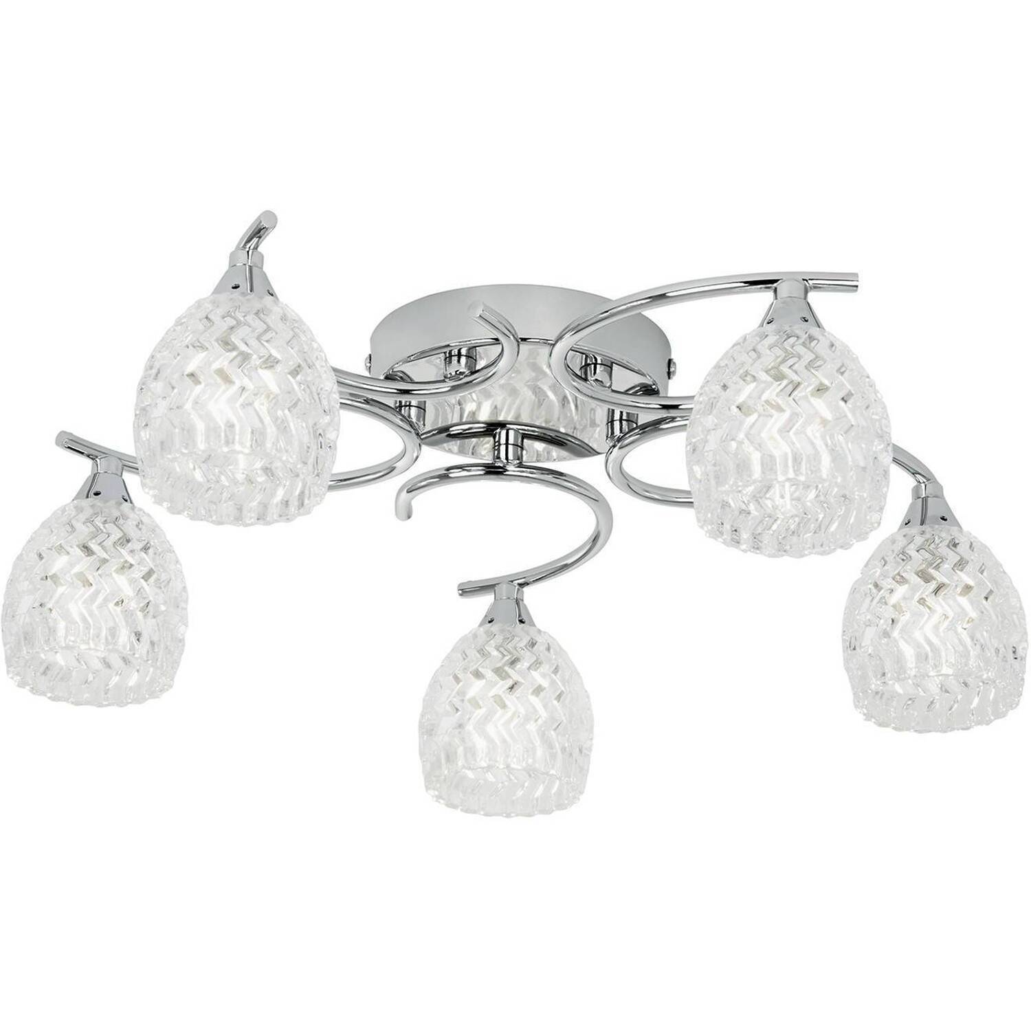 Gallery Home Unisex Chrome Bowen 5 Ceiling Lamp - Image 7