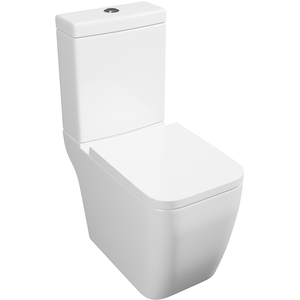 Square Open Back Toilet Set With a Rimless Pan