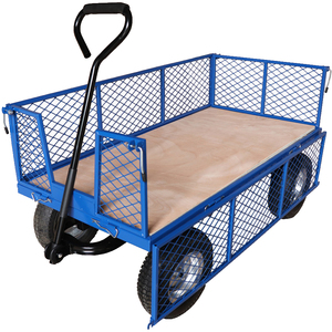 Workhorse Heavy Duty General Use Platform Truck, Mesh Sides, Plywood Base, 450kg