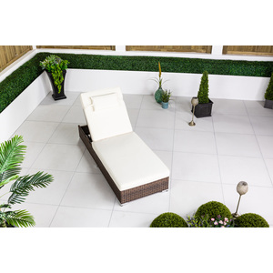 Giardino Rattan Sun Lounger Garden Patio Furniture Sunbed