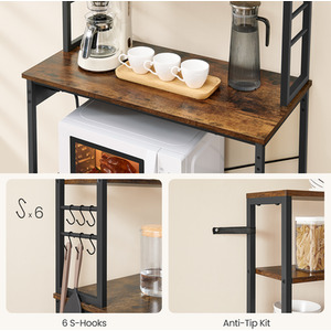 Baker's Rack with Power Outlet, Coffee Bar for Kitchen with Storage
