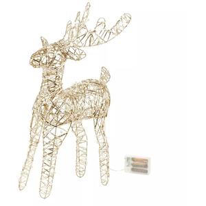 50cm LED Christmas Standing Reindeer - Gold Pearl