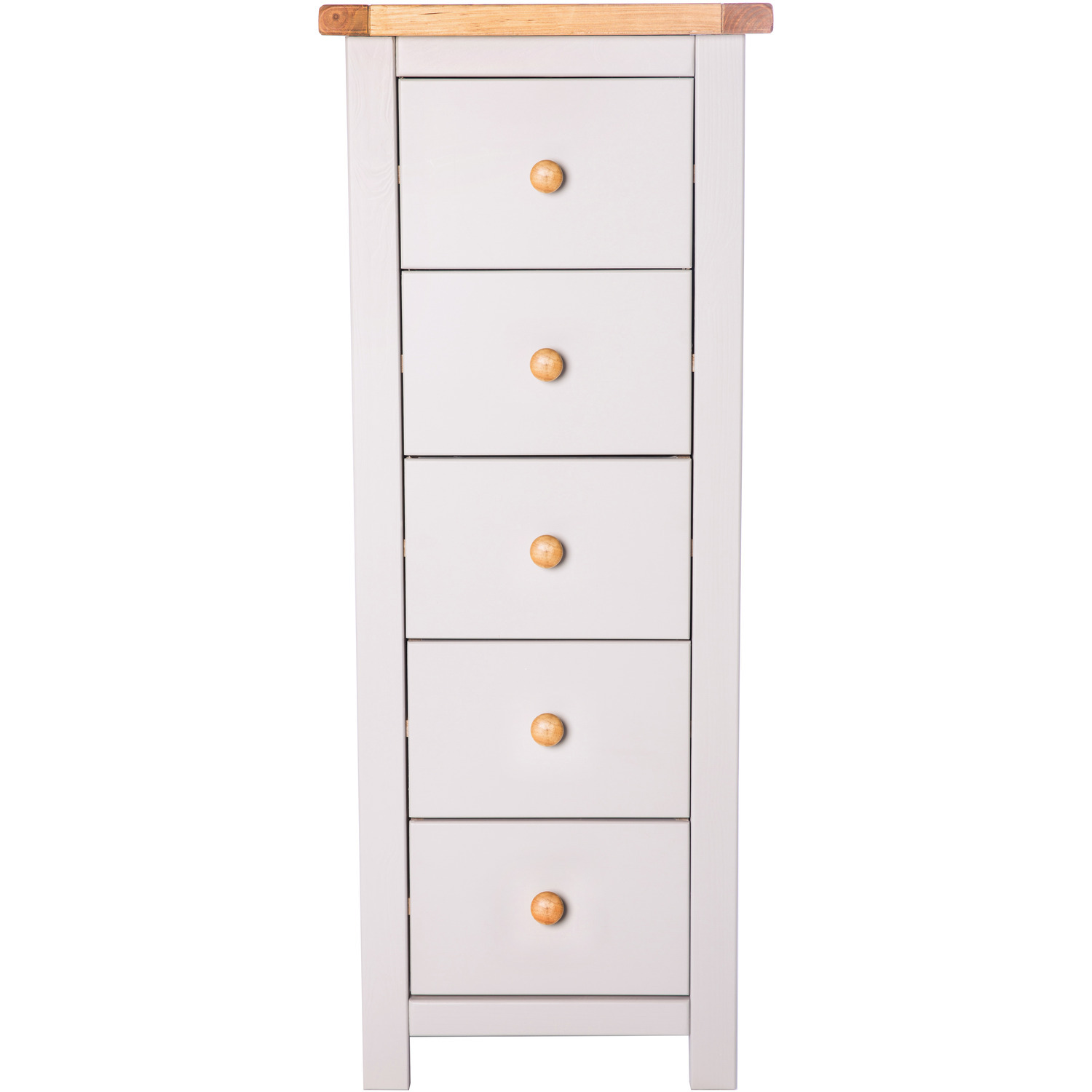 Argenta 5 Drawer Narrow Chest - Grey / Wood