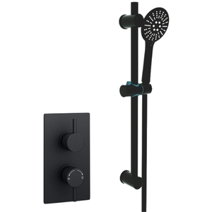 Matt Black Finish Concealed Mixer Shower With Adjustable Slide Rail Kit