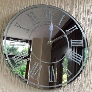 Glitter Mirrored Crush Crystal Wall Clock - Silver