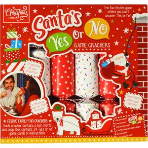 Pack of 6 Santa Yes or No Game Christmas Crackers
