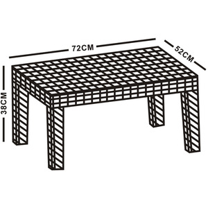 Rattan Coffee Table Outdoor Garden Bistro - Grey