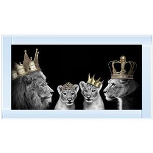 Royal Lions i Glitter Liquid Wall Art