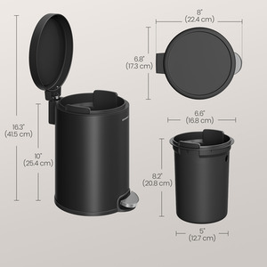 Bathroom Pedal Bin,0.8 Gallon Steel Toilet Bin with Soft-Close Lid