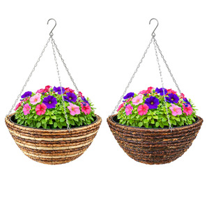 Hanging Basket With Liner and Metal Chain 30cm 12 Inch