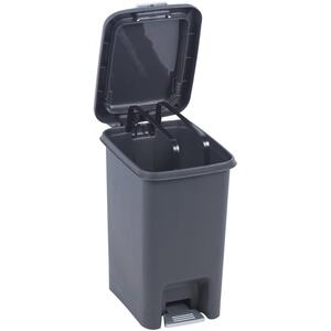 Easy Open Plastic Kitchen Pedal Bin - Black - 15L