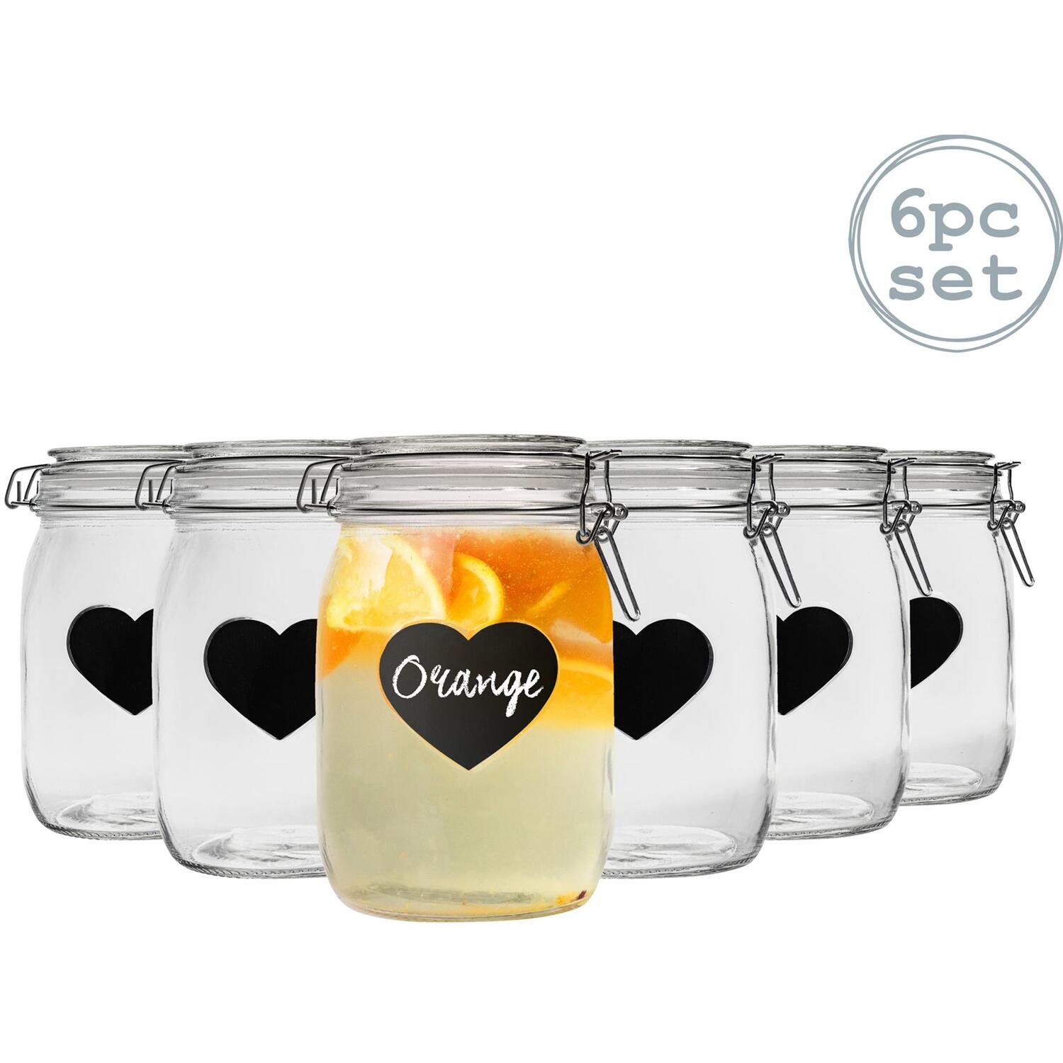 Image of 1 Litre Heart Glass Storage Jars&hellip;