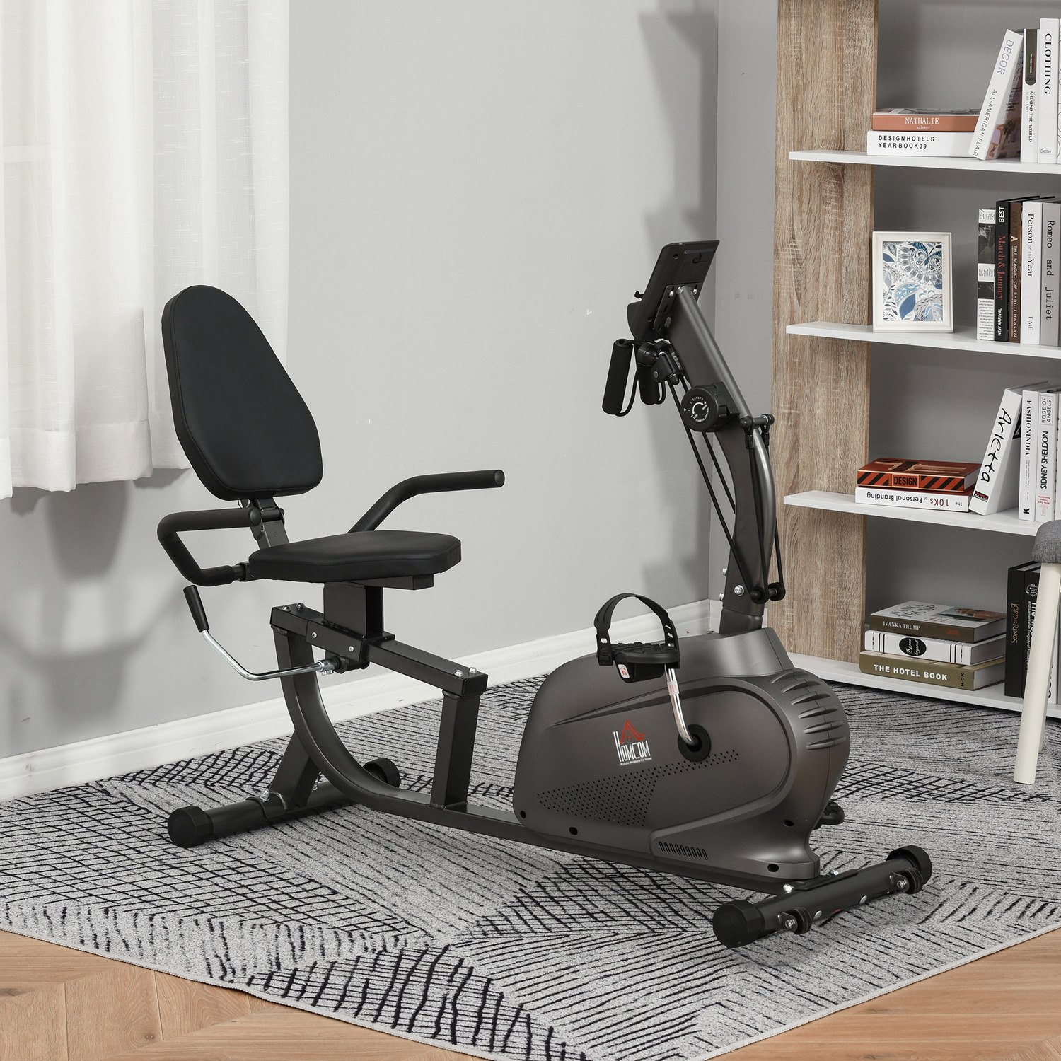 HOMCOM Exercise Training Workout Bike - Black, Grey