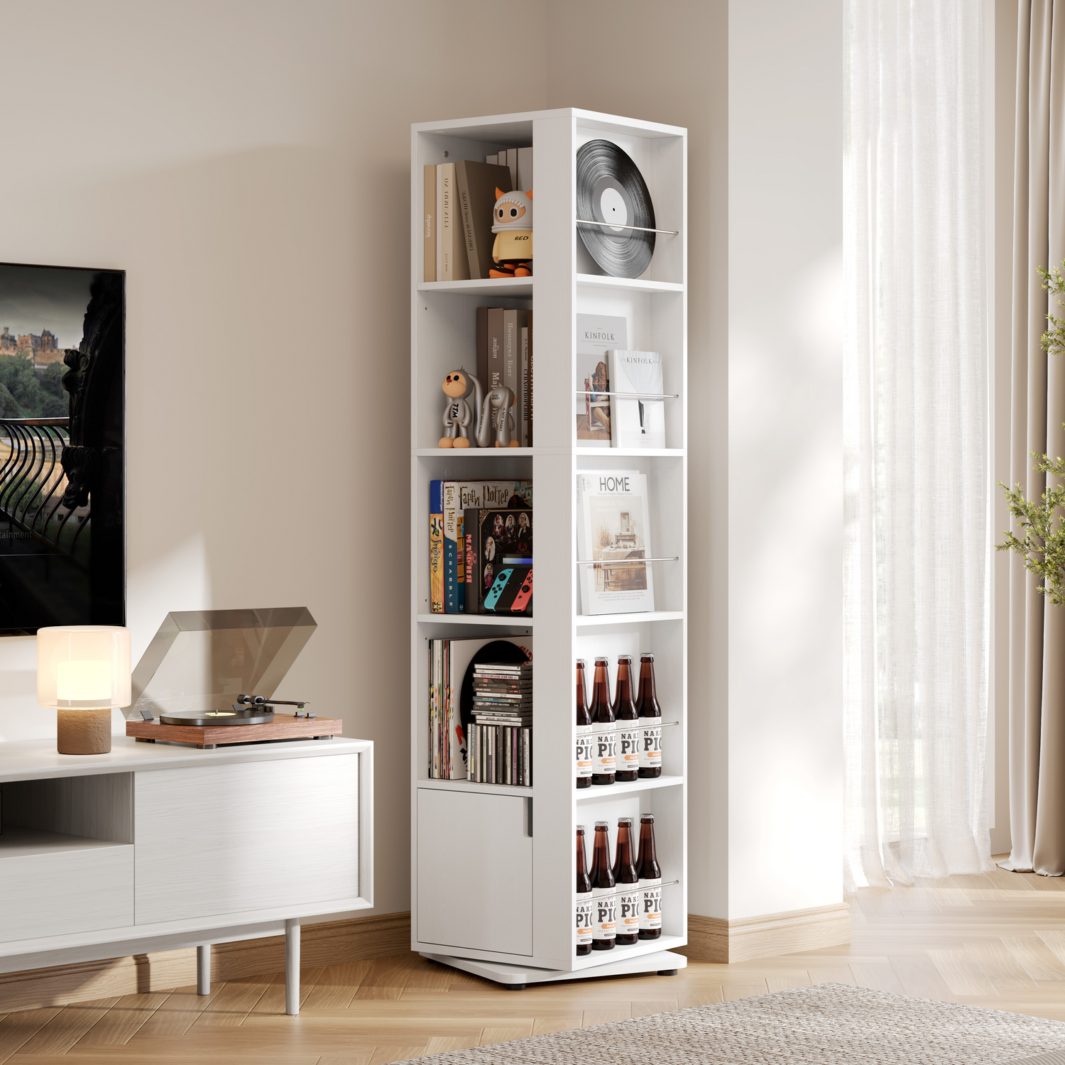 Yaheetech 5-Layer Rotating Bookshelf Corner Bookcase