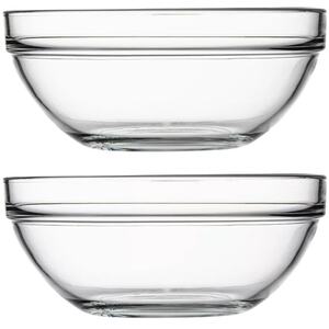 Pasabahce 1.7L Clear Glass Mixing Bowl - Set of 2