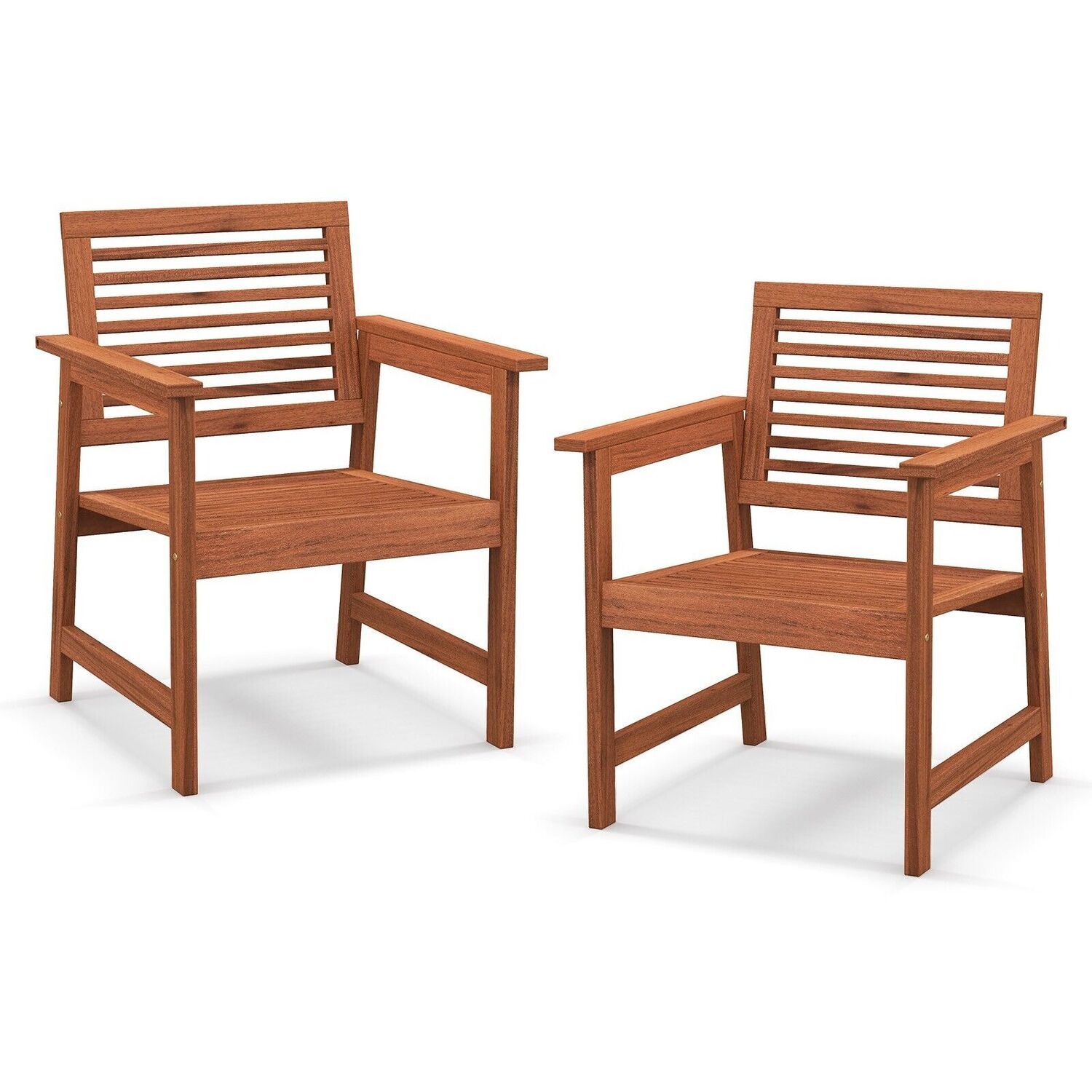 Outdoor Garden Dining Chair Set Of 2 - Brown
