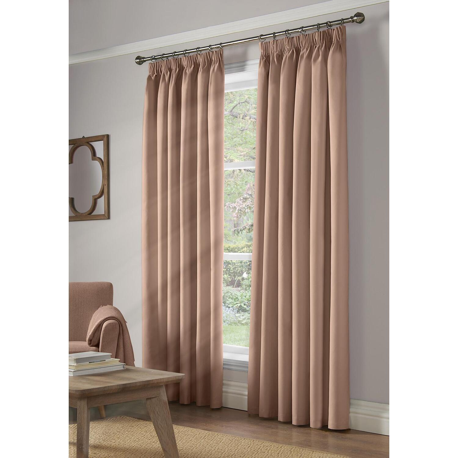 Essential Pencil Pleat Taped Top Curtains - Pink / 183cm / 117cm